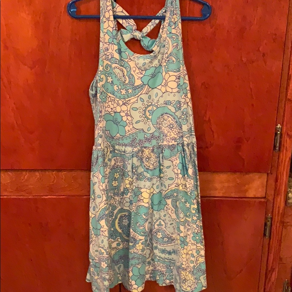 Girls blue  floral print dress